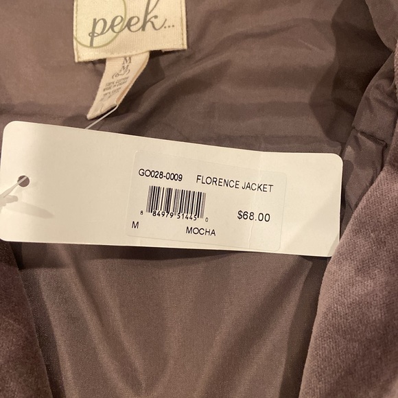 NWT Peek Girls Mushroom Brown Velvet Florence A-Line Jacket Fully Lined 6-7 - Picture 4 of 10